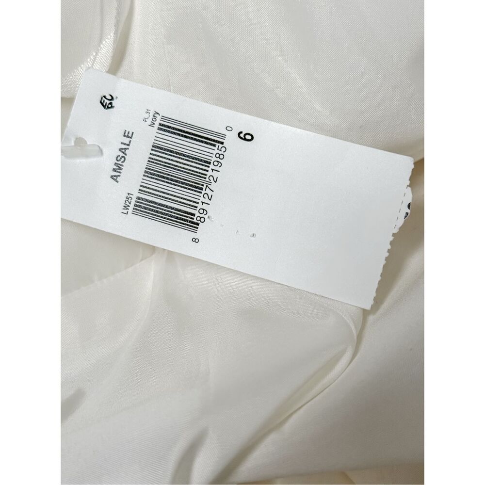 Amsale Asymmetric Satin One-Shoulder Midi-Dress size 6 - Picture 13 of 13